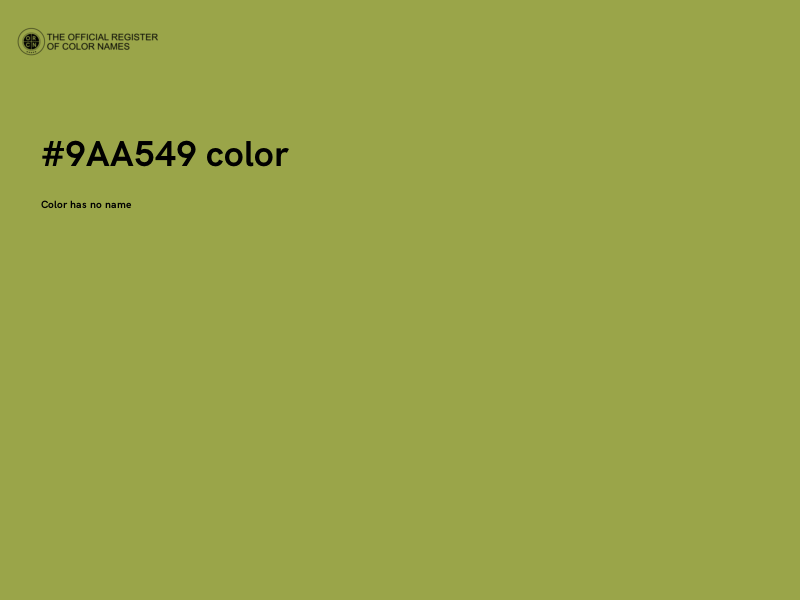 #9AA549 color image