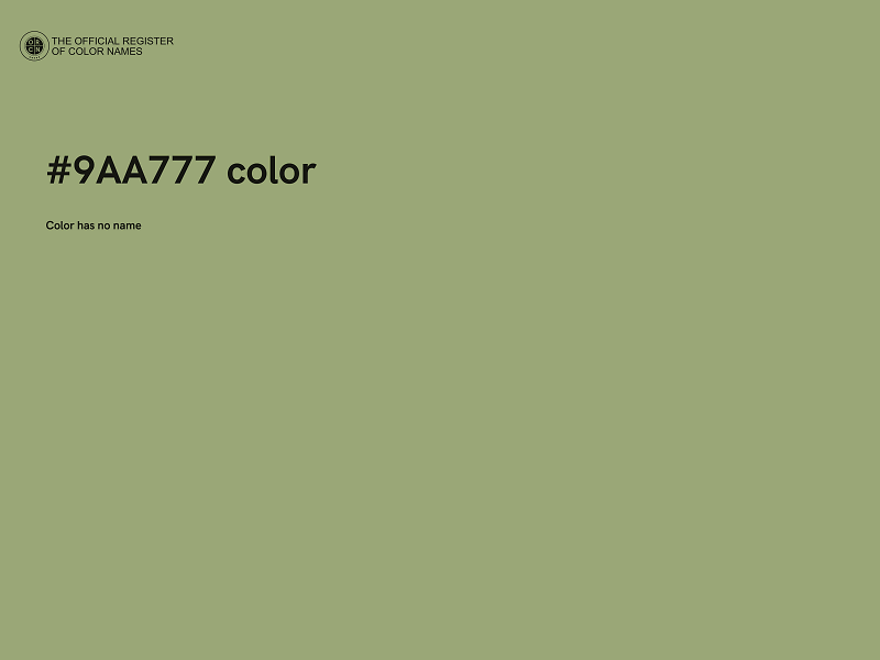 #9AA777 color image