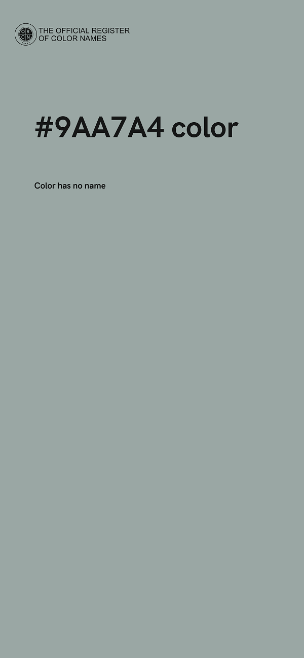 #9AA7A4 color image
