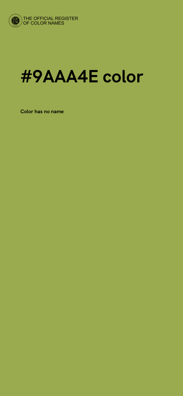#9AAA4E color image