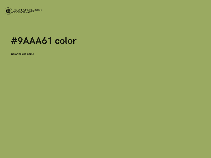#9AAA61 color image