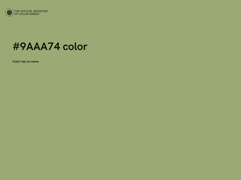 #9AAA74 color image