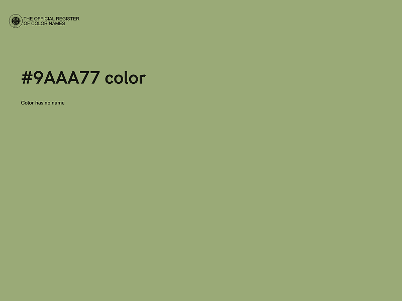 #9AAA77 color image