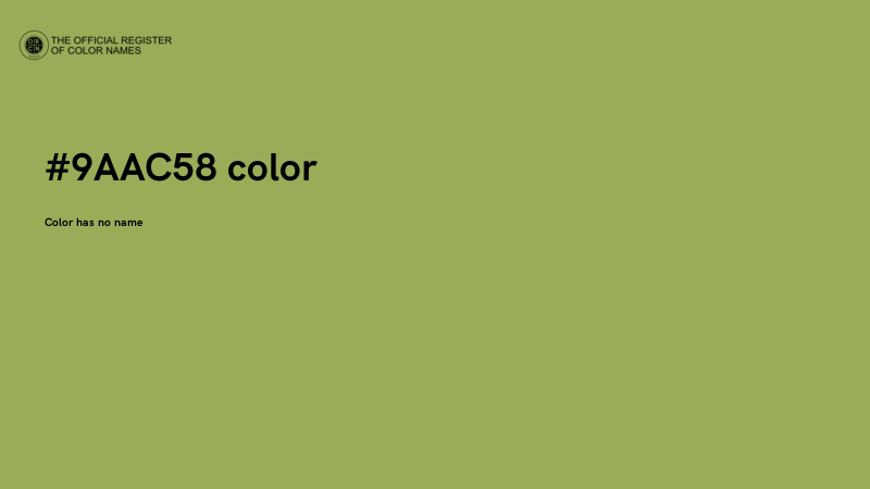#9AAC58 color image