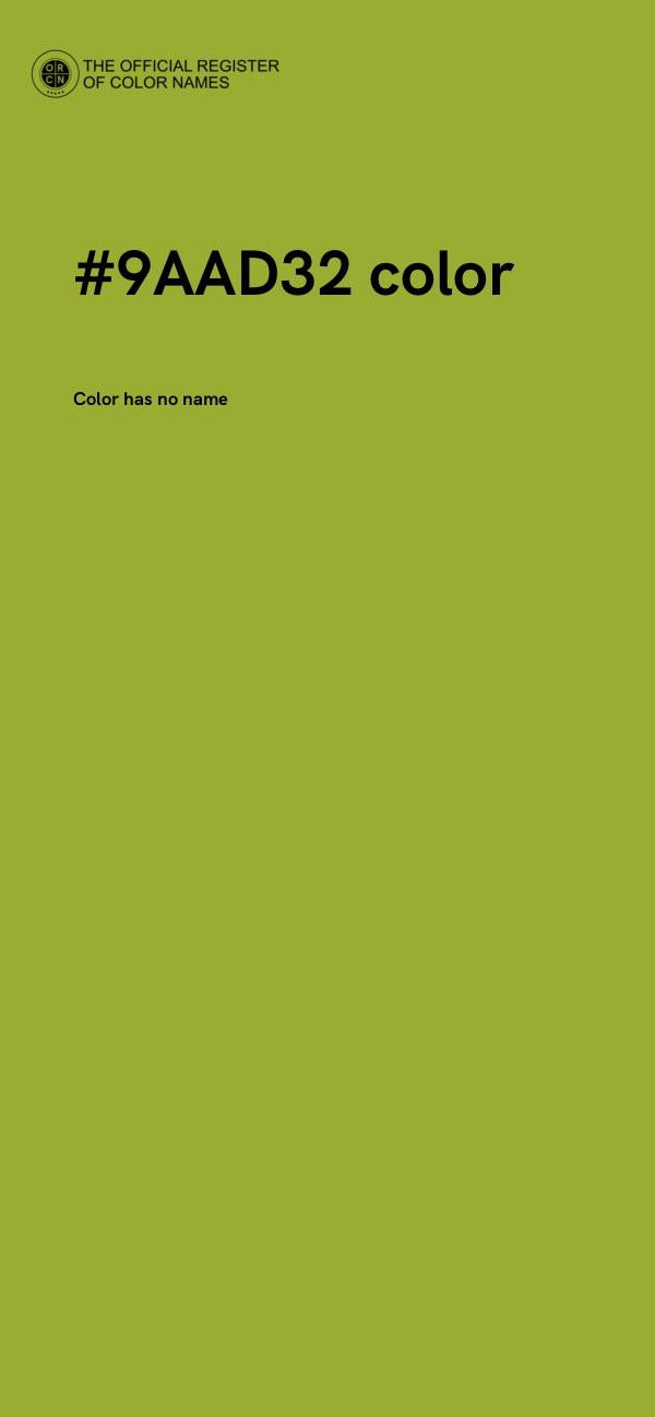 #9AAD32 color image