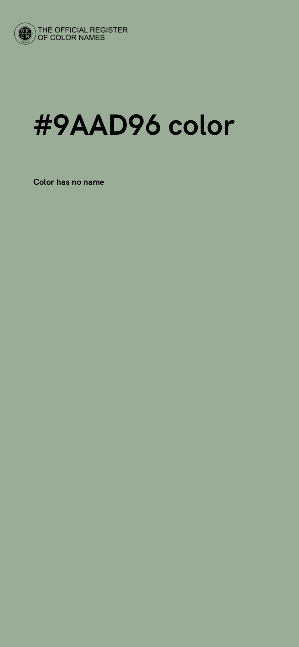 #9AAD96 color image