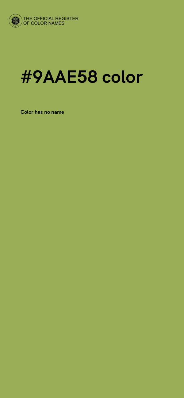 #9AAE58 color image