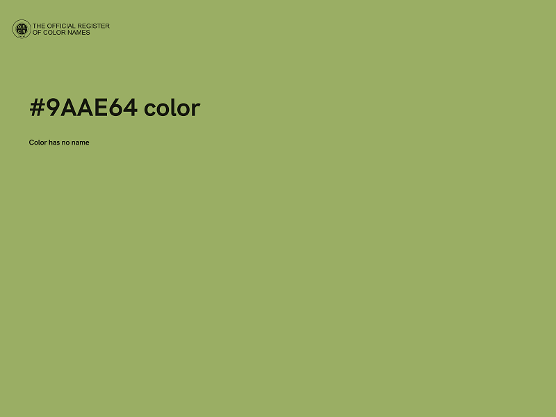 #9AAE64 color image