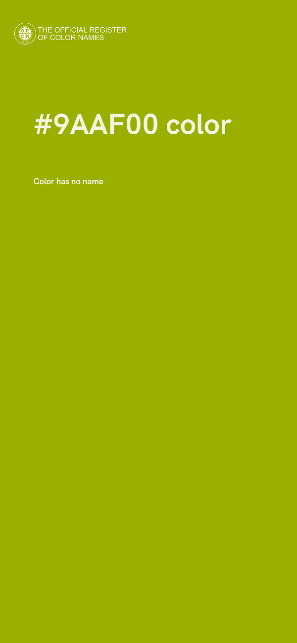 #9AAF00 color image