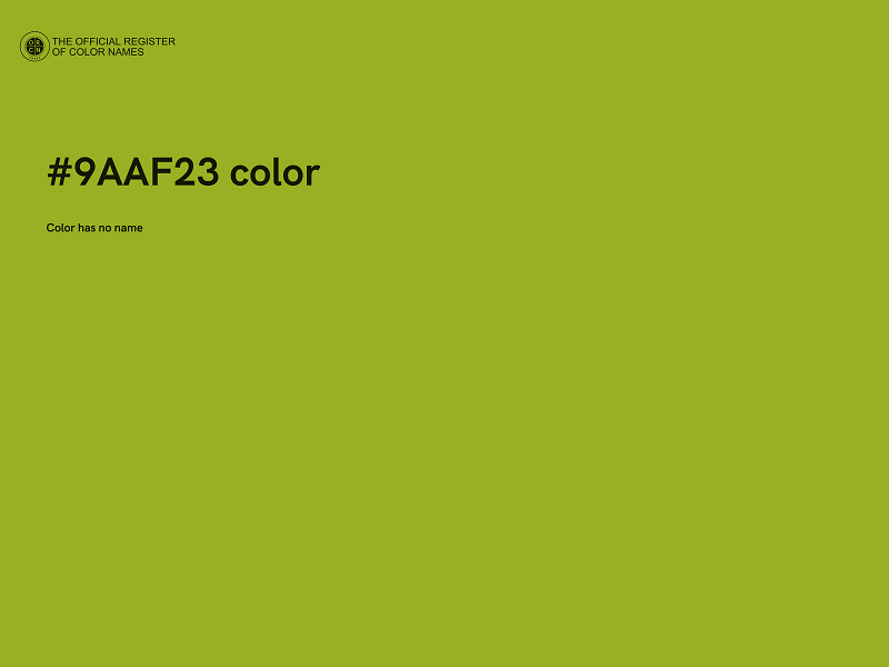 #9AAF23 color image