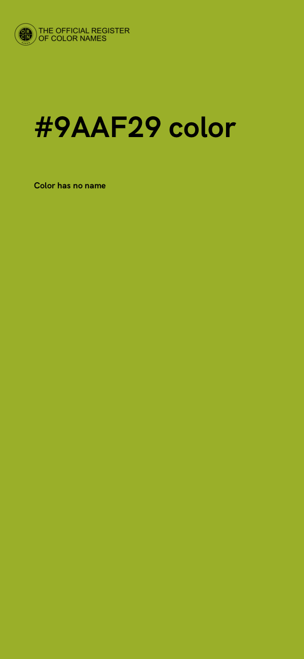 #9AAF29 color image