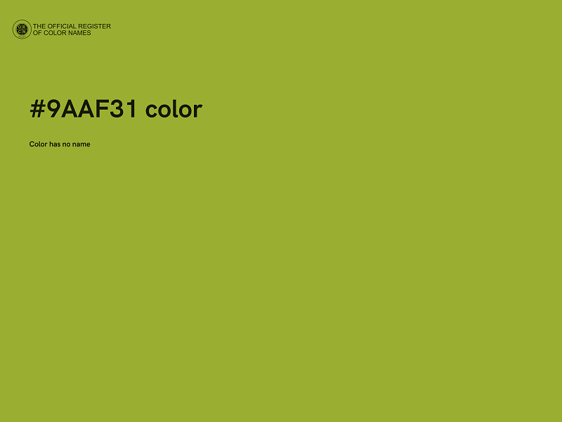 #9AAF31 color image