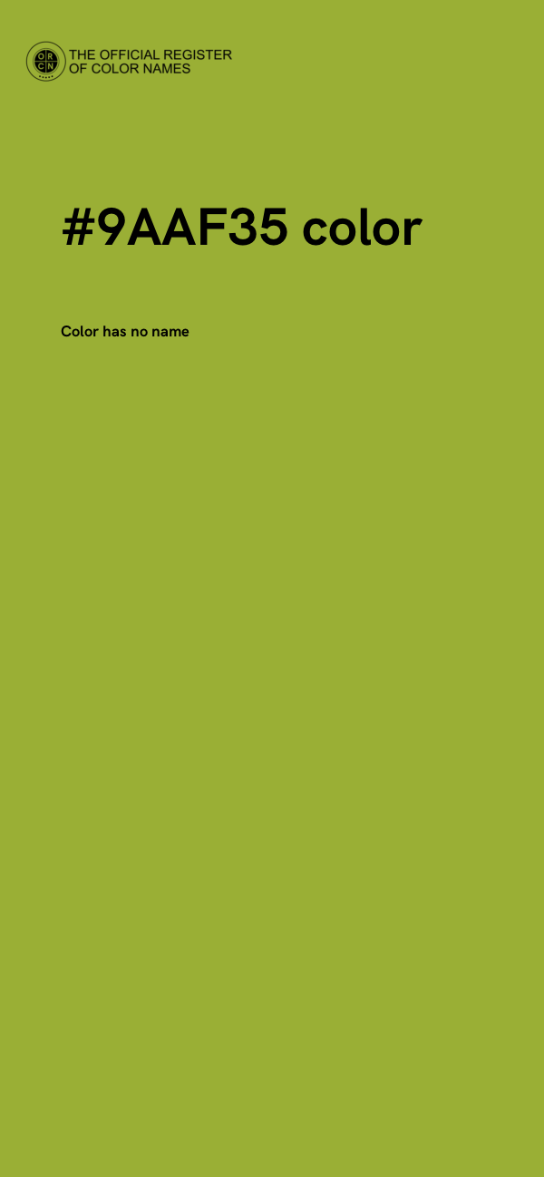 #9AAF35 color image