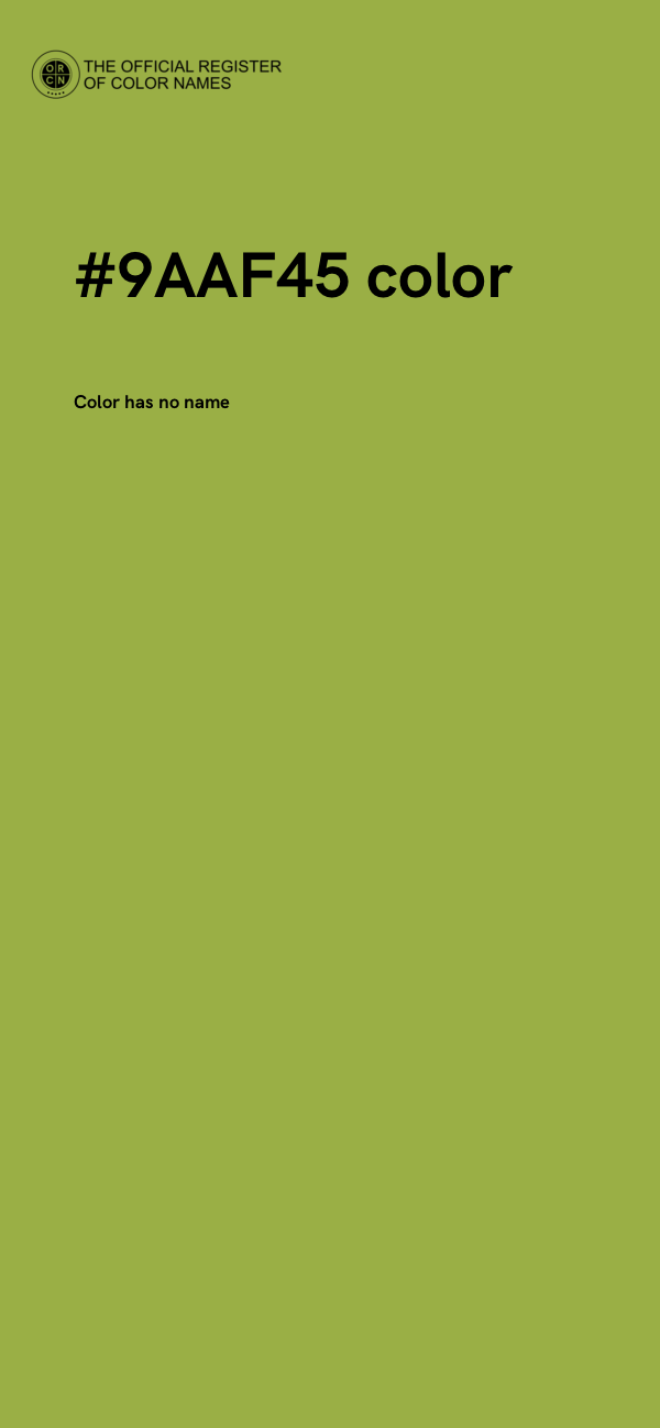 #9AAF45 color image