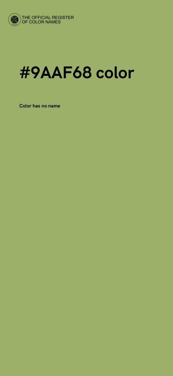 #9AAF68 color image