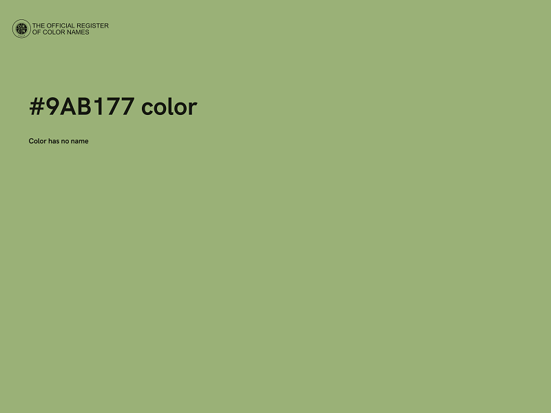 #9AB177 color image