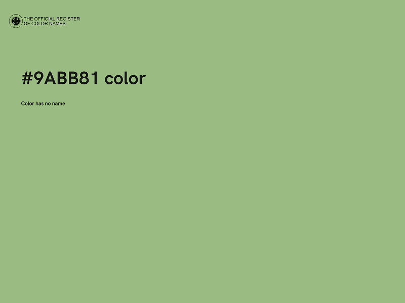 #9ABB81 color image