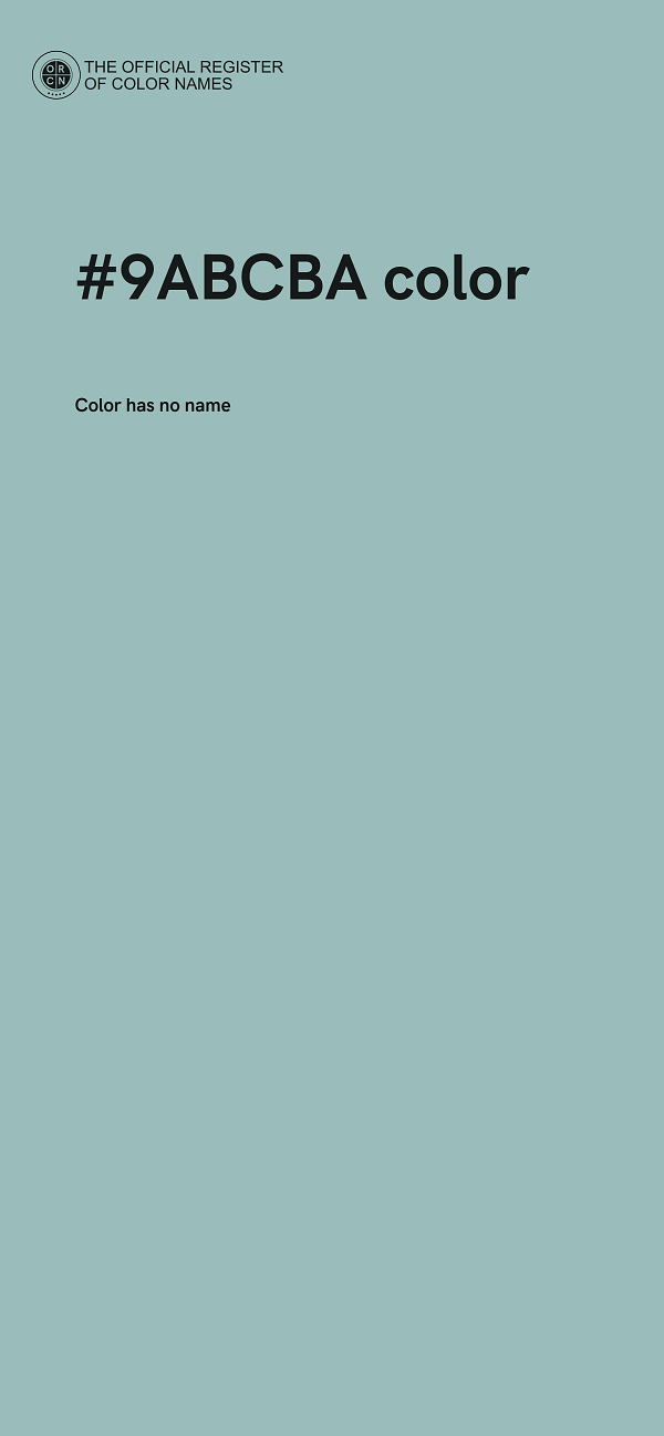 #9ABCBA color image