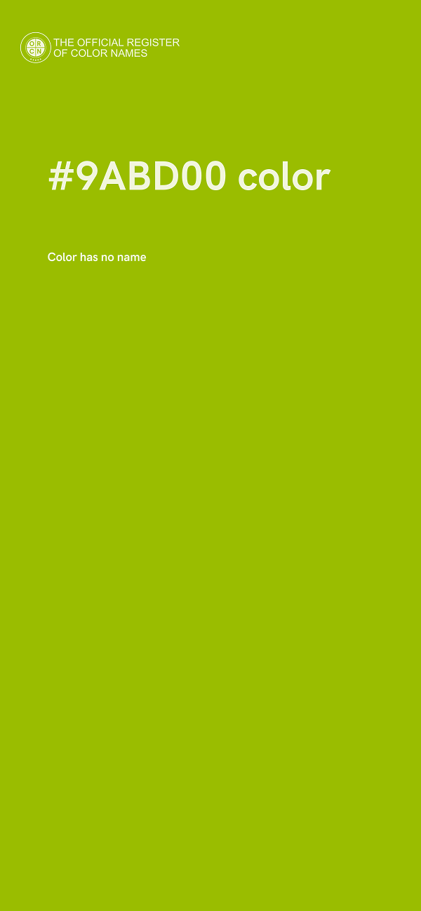 #9ABD00 color image