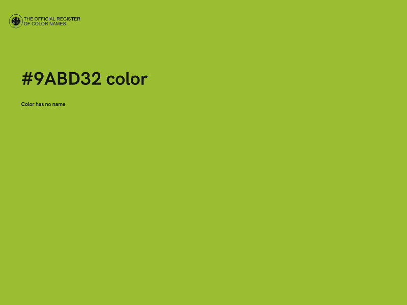 #9ABD32 color image