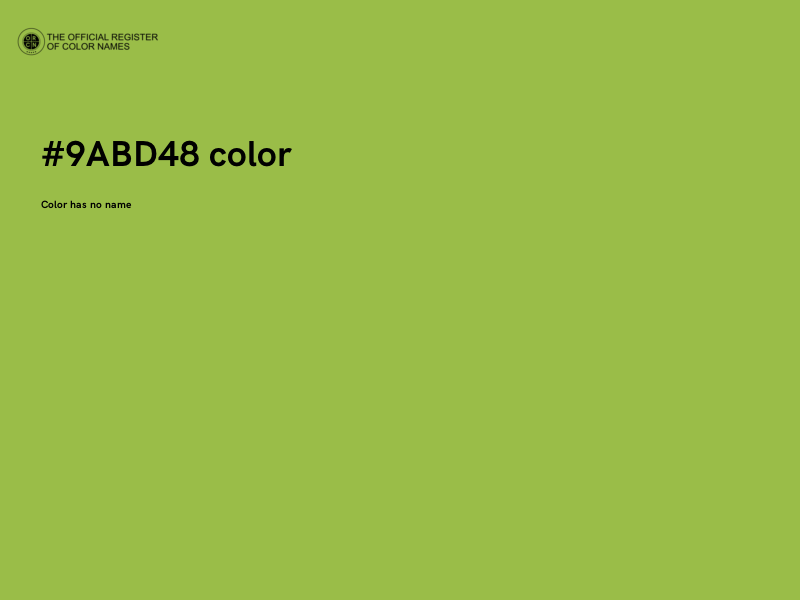 #9ABD48 color image