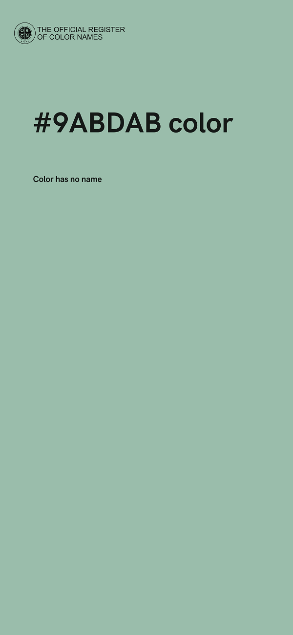 #9ABDAB color image