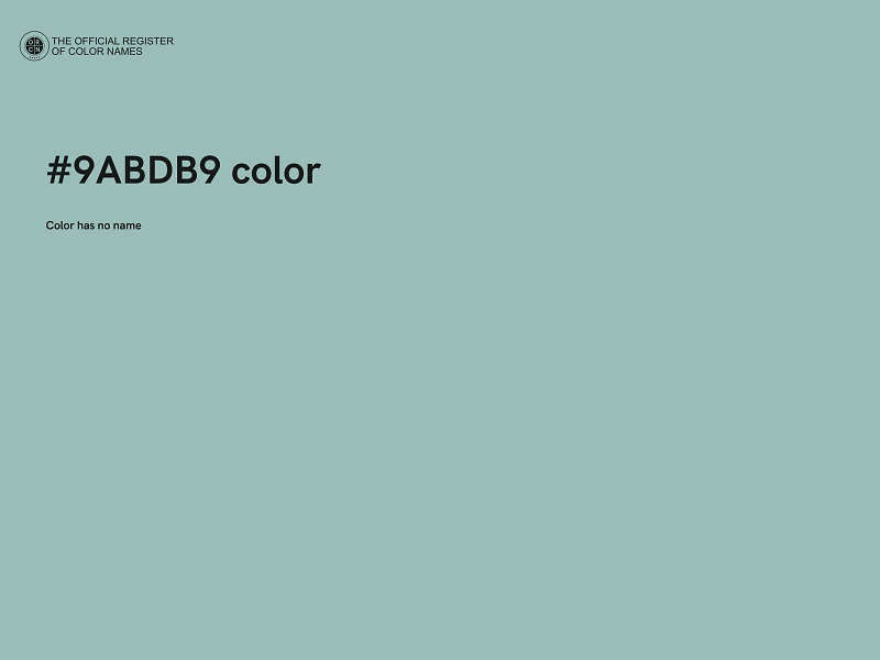 #9ABDB9 color image