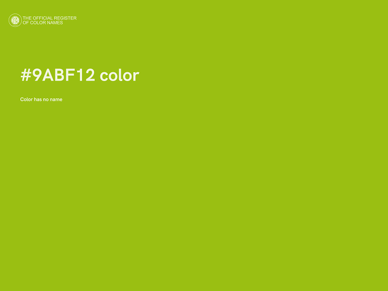 #9ABF12 color image