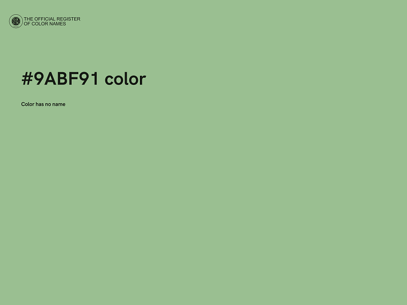 #9ABF91 color image