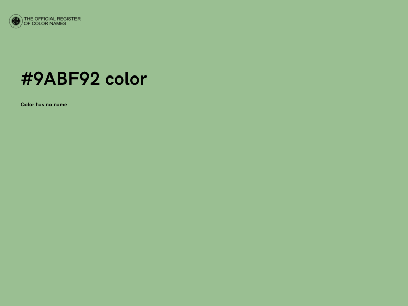 #9ABF92 color image
