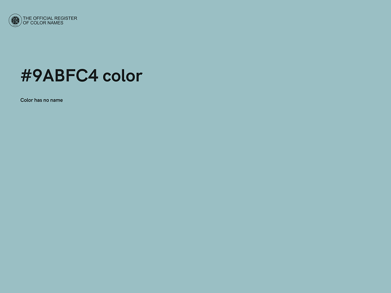 #9ABFC4 color image