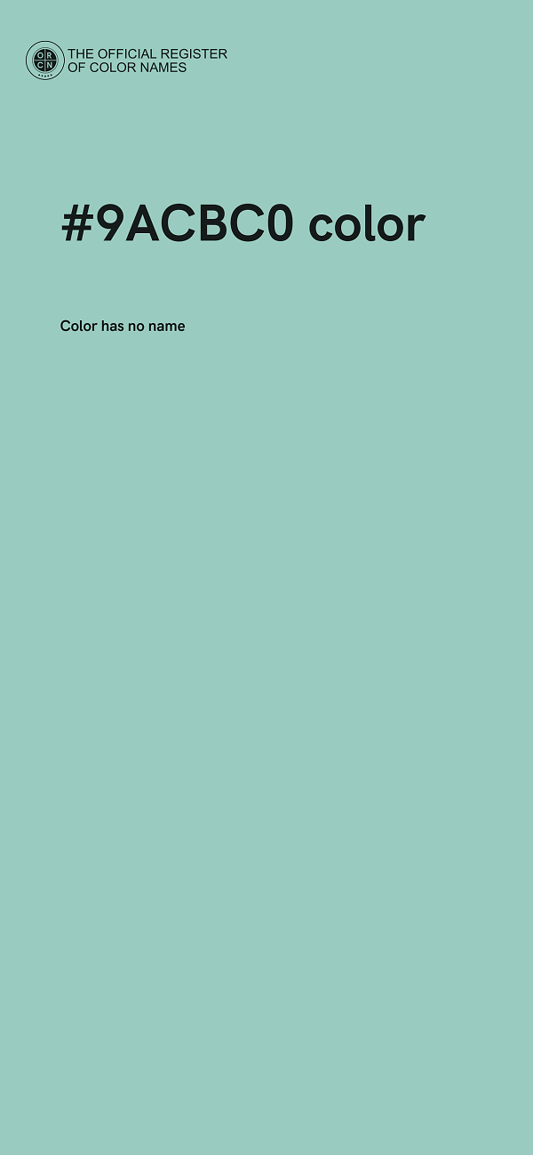 #9ACBC0 color image