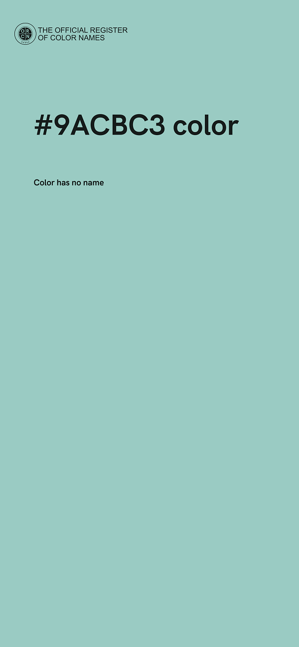 #9ACBC3 color image