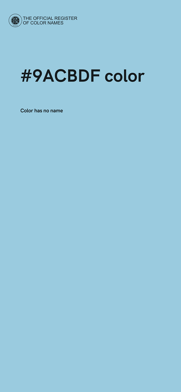 #9ACBDF color image
