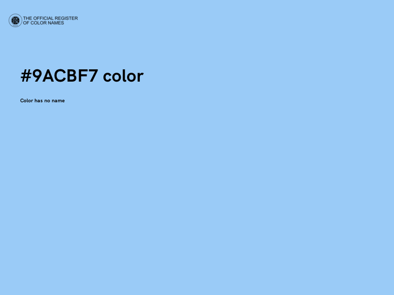 #9ACBF7 color image
