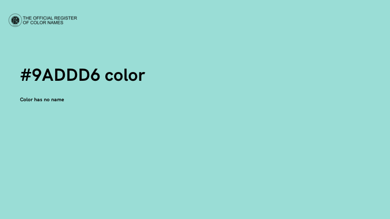 #9ADDD6 color image