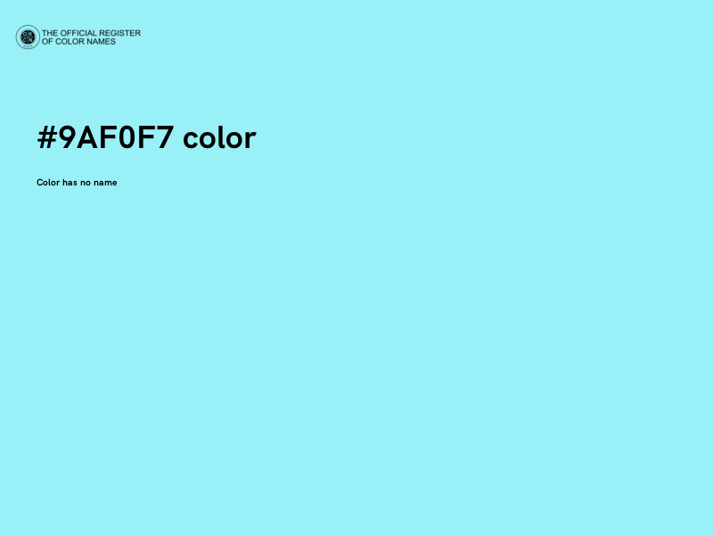 #9AF0F7 color image