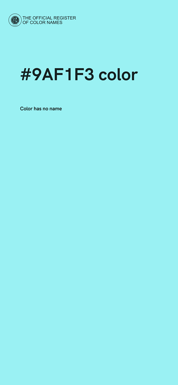 #9AF1F3 color image