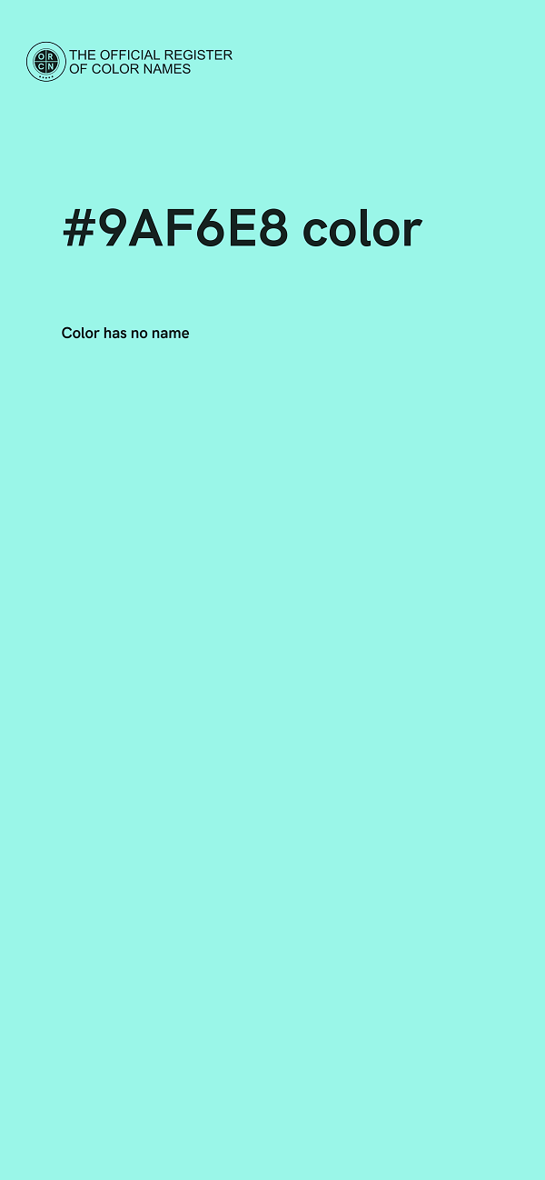 #9AF6E8 color image