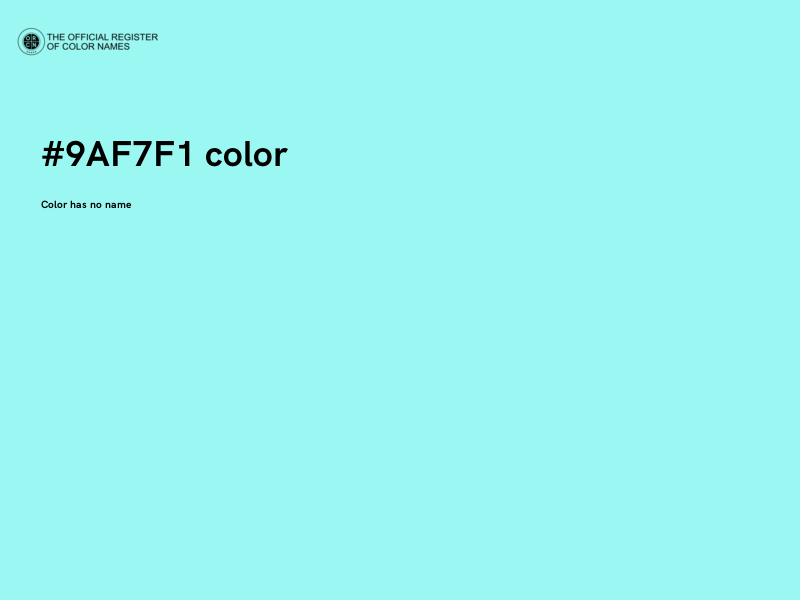 #9AF7F1 color image