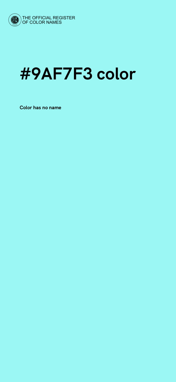 #9AF7F3 color image