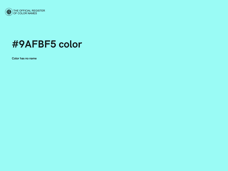 #9AFBF5 color image