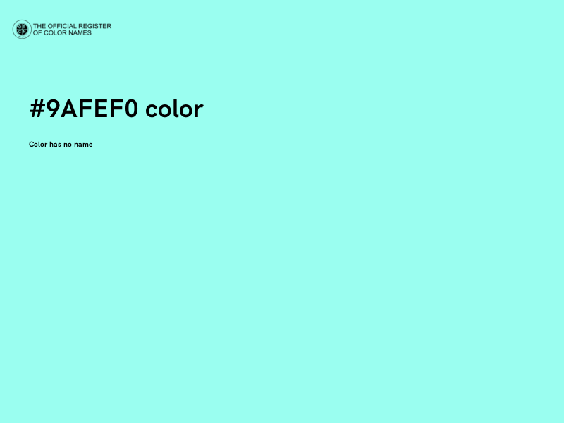 #9AFEF0 color image