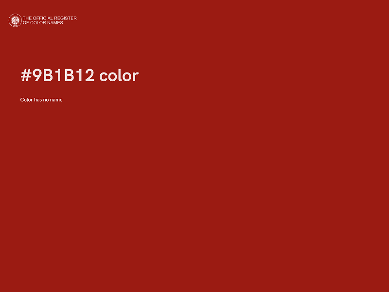 #9B1B12 color image