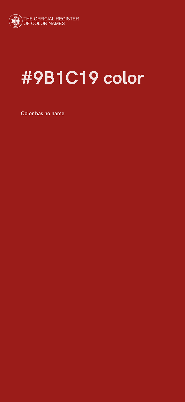 #9B1C19 color image