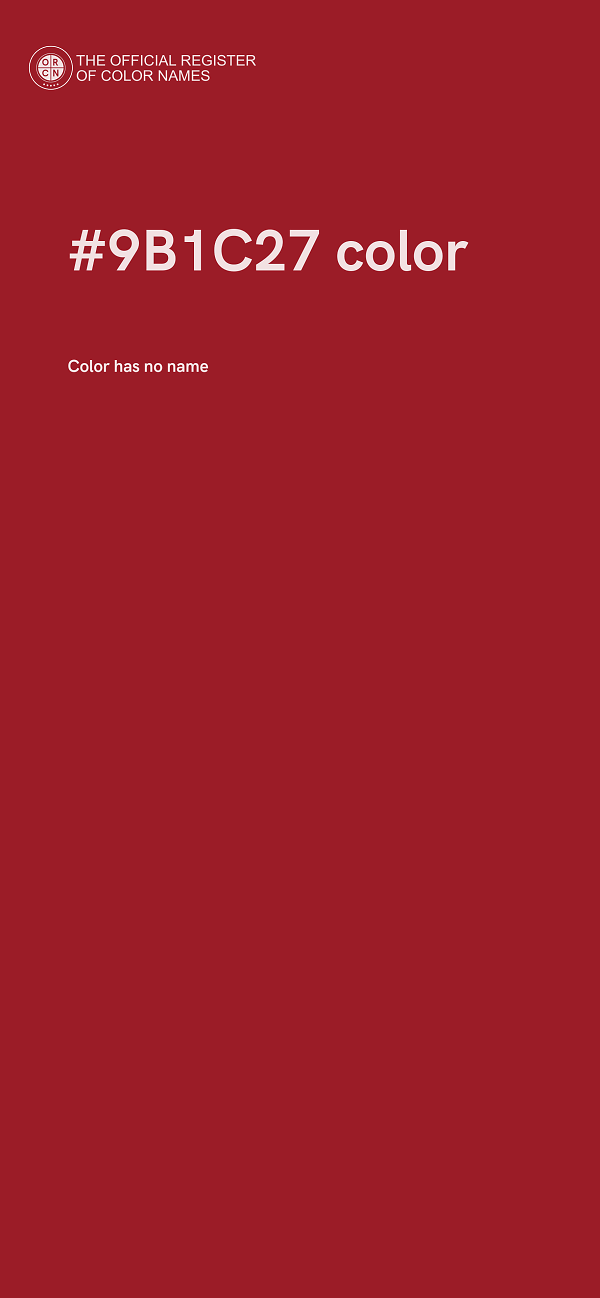 #9B1C27 color image
