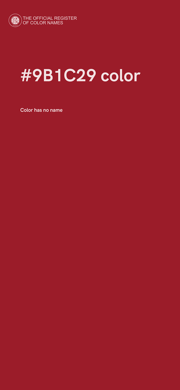 #9B1C29 color image