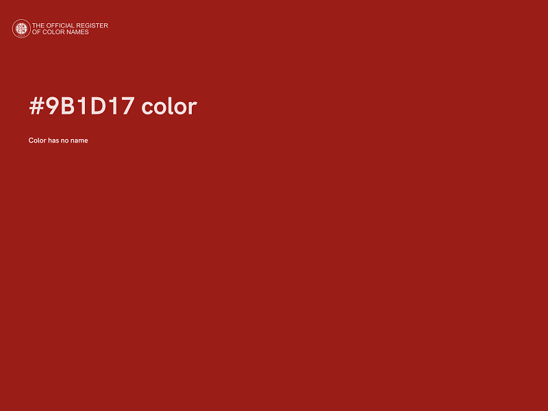 #9B1D17 color image