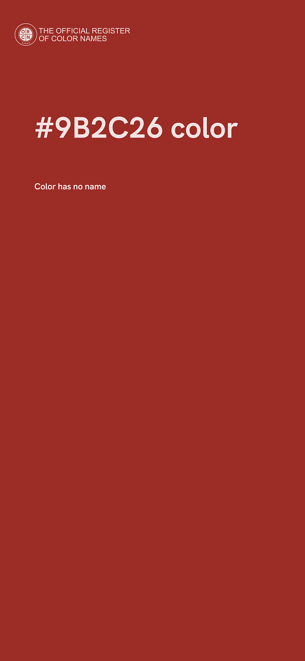 #9B2C26 color image