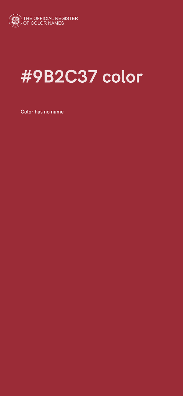 #9B2C37 color image
